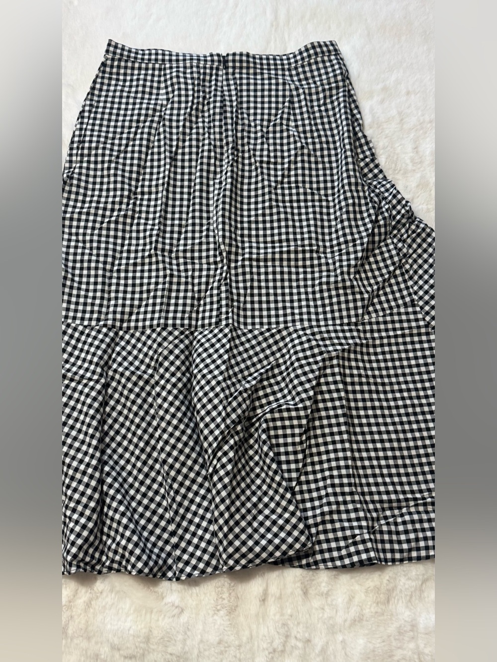 Elle Black and White Gingham Tiered A-Line Skirt